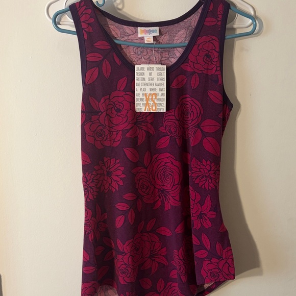 LuLaRoe Tops - LuLaRoe Floral Tank Top - Deep Purple and Bright Pink